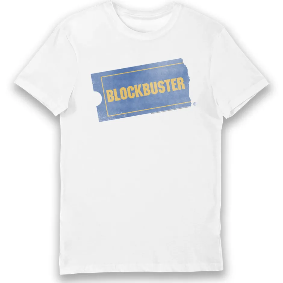 Blockbuster Distressed Ticket Vintage Adults T-Shirt-Bioworld International Store