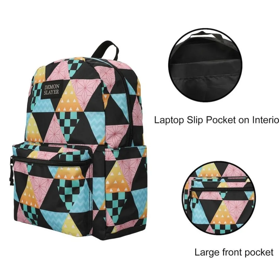 Demon Slayer Multi Character Costume Print Laptop Backpack, Multicolored, One size-Bioworld International Online