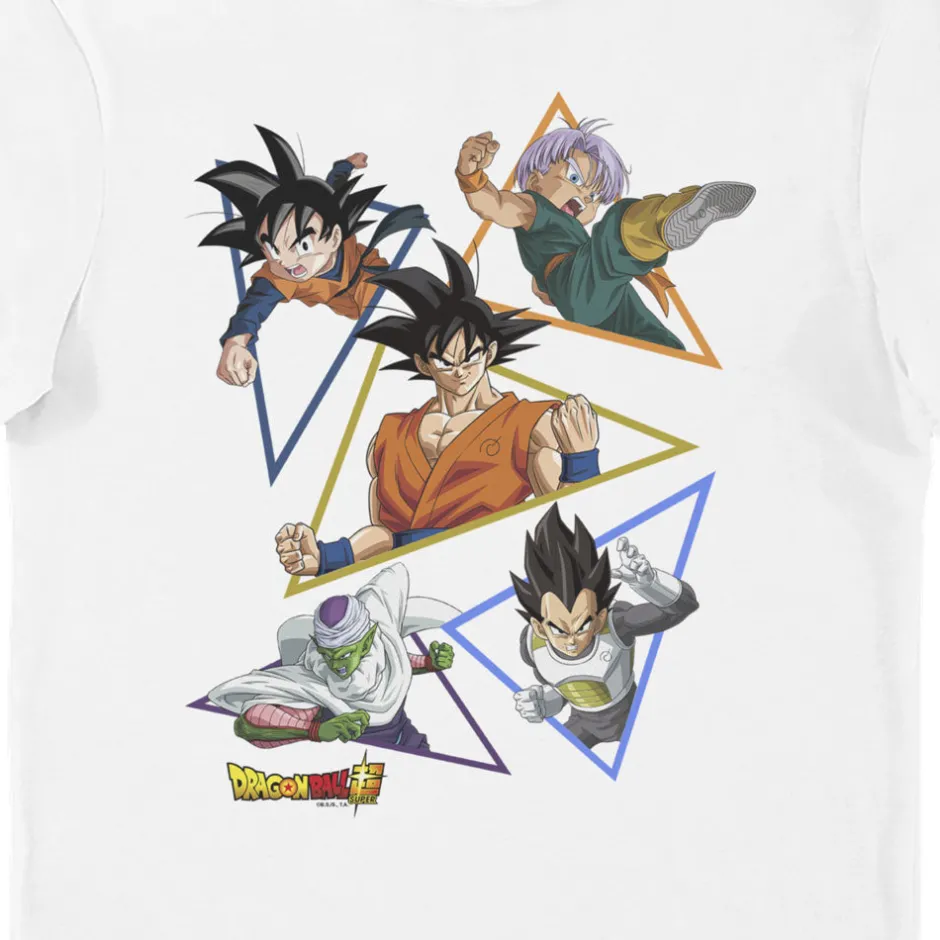 Dragon Ball Super Triangle Characters Adults T-Shirt-Bioworld International Best Sale