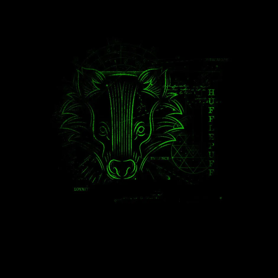 Harry Potter Hufflepuff House Glow in The Dark Adults T-Shirt-Bioworld International New