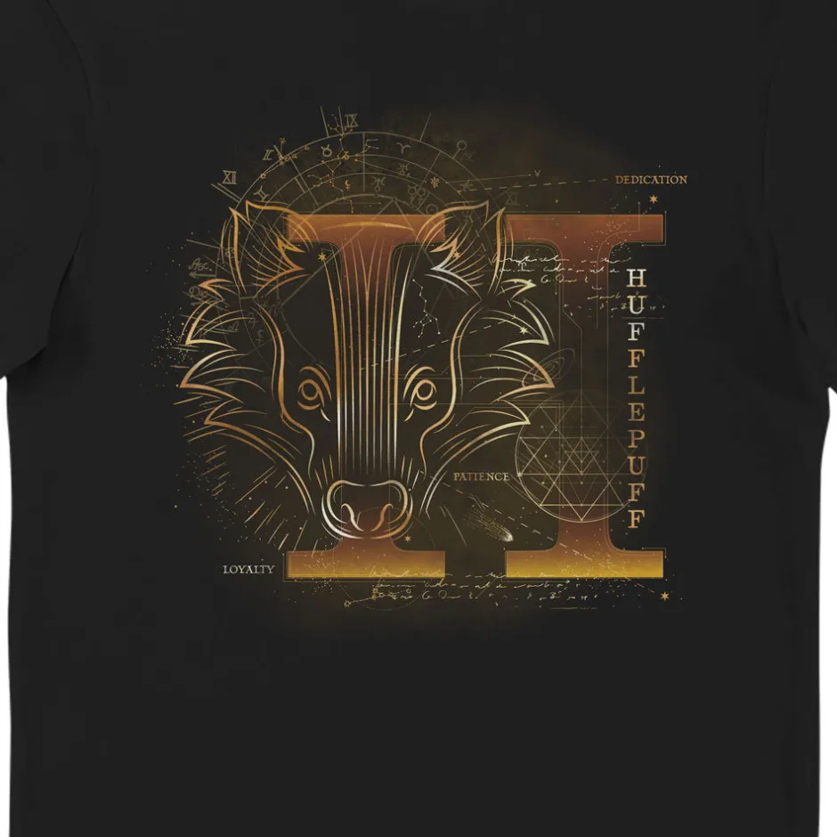 Harry Potter Hufflepuff House Glow in The Dark Adults T-Shirt-Bioworld International New
