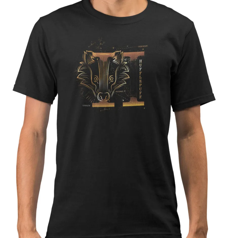 Harry Potter Hufflepuff House Glow in The Dark Adults T-Shirt-Bioworld International New