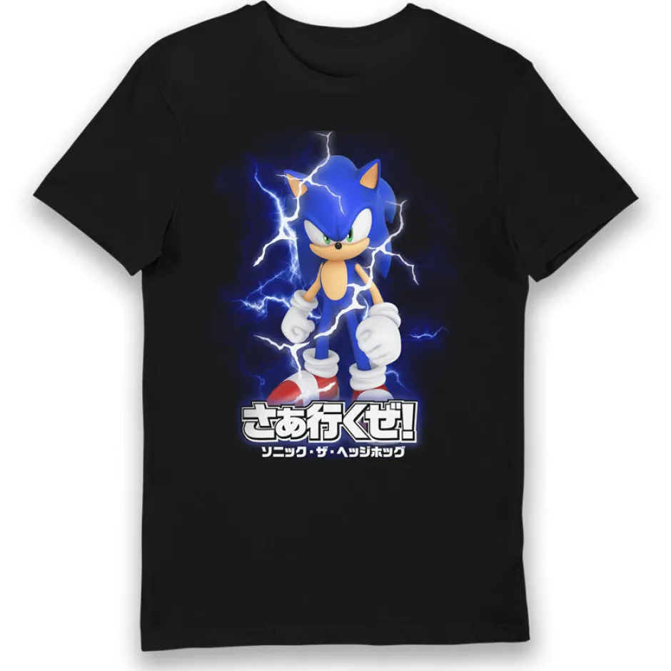 Sonic The Hedgehog Lightning Glow in Dark Adult T-Shirt Bulk Buy-Bioworld International Shop