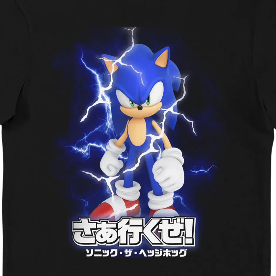 Sonic The Hedgehog Lightning Glow in Dark Adult T-Shirt Bulk Buy-Bioworld International Shop