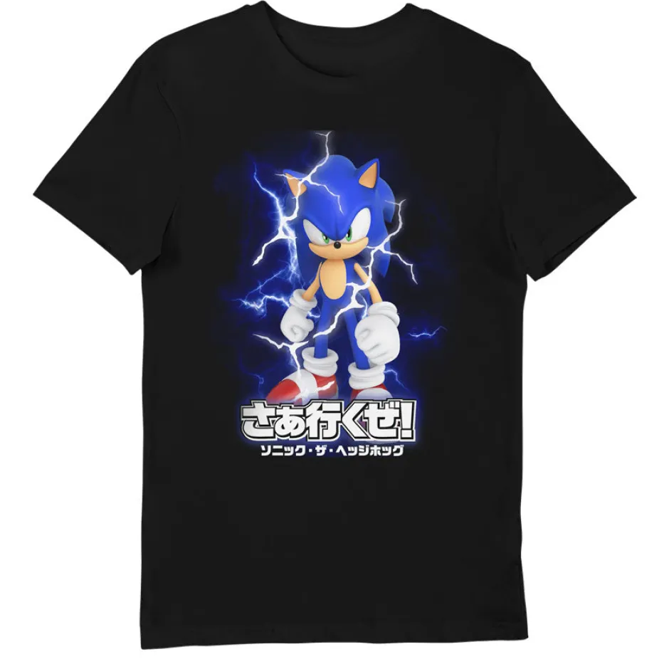 Sonic The Hedgehog Lightning Glow in Dark Adult T-Shirt Bulk Buy-Bioworld International Shop